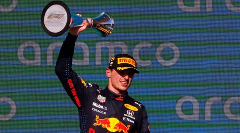 Verstappen Max Verstappen celebra el triunfo en el GP de EE UU