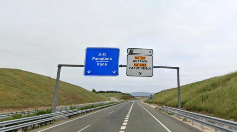 astrain Autovía A-12 a la altura de Astráin, donde ha tenido lugar el accidente
