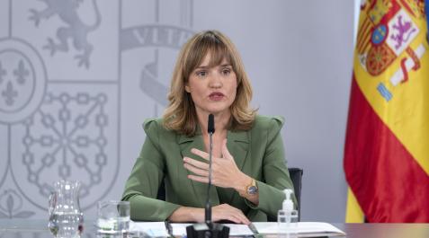 La ministra de Educación y Formación Profesional, Pilar Alegría, en una rueda de prensa posterior al Consejo de Ministros La ministra de Educación y Formación Profesional, Pilar Alegría, en una rueda de prensa posterior al Consejo de Ministros