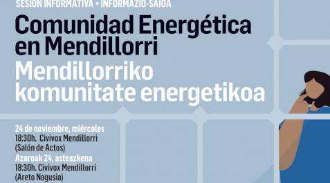 mendillorri comunidad energética Cartel informativo sobre la Comunidad Energética de Mendillorri