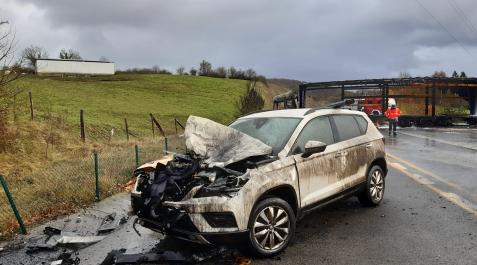 accidente olagüe Imagen del accidente mortal en Olagüe en la N-121-A