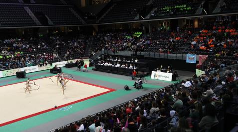 GImnasiaRitmica Jornada del Campeonato de España de Gimnasia de Conjuntos de Primera Categoría en el pabellón Navarra Arena