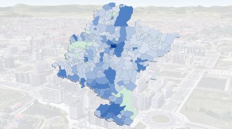 Gráfico transacciones vivienda Municipios de Navarra según el número de transacciones