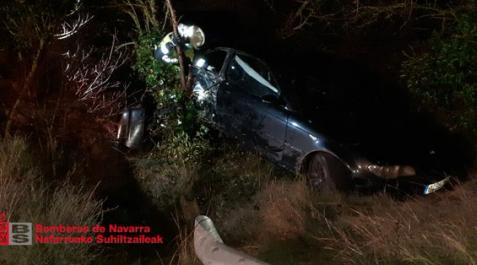 accidente torres del río Estado del vehículo tras la salida de vía y vuelco