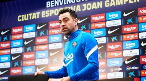 Xavi El míster del Barça, Xavi Hernández, antes de la rueda de prensa de este viernes 7 de enero