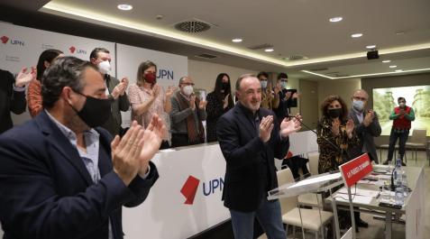 Imagen de Javier Esparza, tras ser elegido candidato por UPN en las elecciones de 2023 Imagen de Javier Esparza, tras ser elegido candidato por UPN en las elecciones de 2023