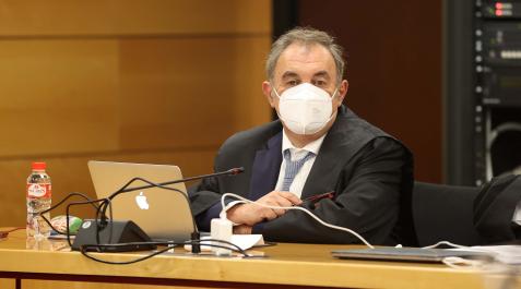 Emilio Valerio Martínez de Muniáin, durante el juicio Emilio Valerio Martínez de Muniáin, durante el juicio