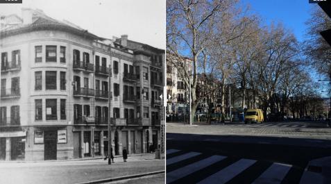 La calle de Juan de Labrit, en 1930 y en la actualidad La calle de Juan de Labrit, en 1930 y en la actualidad