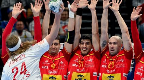selección española balonmano Imagen del partido se semifinales del Europeo entre Dinamarca y España