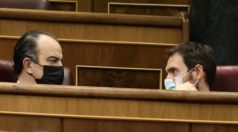 Carlos García Adanero y Sergio Sayas, este jueves en el Congreso de los Diputados
