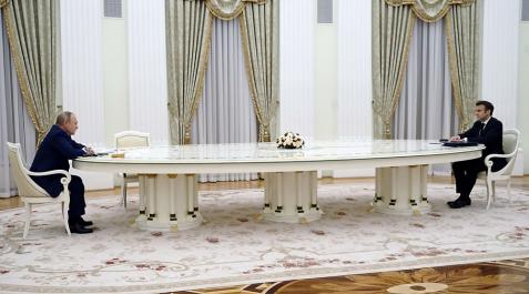 Macron y Putin El presidente francés, Emmanuel Macron, y el presidente ruso, Vladimir Putin, en Moscú
07/02/2022