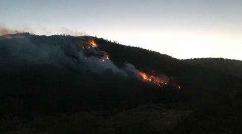 Incendio forestal en Ujué en el término de El Vedado Incendio forestal en Ujué en el término de El Vedado