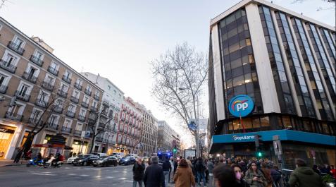 Imagen de la sede del Partido Popular en Madrid, en la calle Génova Imagen de la sede del Partido Popular en Madrid, en la calle Génova