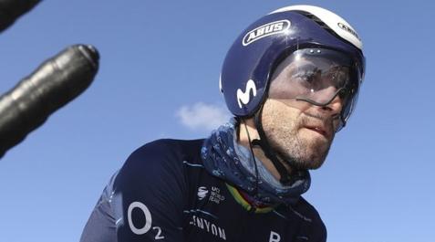 valverde Alejandro Valverde, antes de iniciar la contrarreloj
