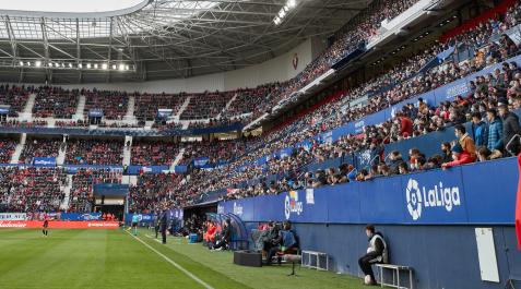 Estampa general de las gradas de El Sadar durante el partido del sábado contra el Villarreal Estampa general de las gradas de El Sadar durante el partido del sábado contra el Villarreal