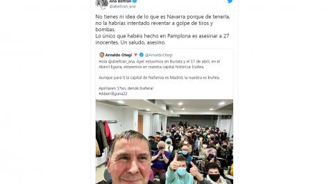 OtegiBeltran Captura de pantalla del cruce de declaraciones entre Arnaldo Otegi y Ana Beltrán