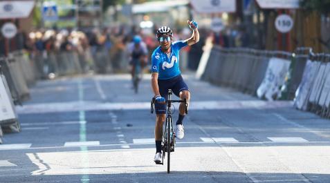 Ciclismo Alejandro Valverde celebra su última victoria en Estella en 2021