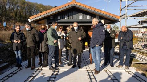 edificio ferrocarril Un momento de la visita a las obras de la estación del Centro de Interpretación del Ferrocarril de Trinitarios
