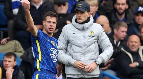 azpilicueta César Azpilicueta, junto al entrenador del Chelsea, Thomas Tuchel