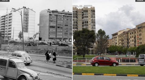 Antes y después de la plaza de los Fueros Antes y después de la plaza de los Fueros