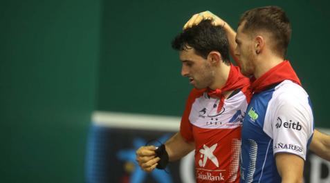 Jokin Altuna y Unai Laso, tras la final del Cuatro y Medio navarro Jokin Altuna y Unai Laso, tras la final del Cuatro y Medio navarro