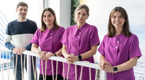 El equipo del Centro Sara Luqui. De izquierda a derecha, Fernando Arilla (gerente), Sara Luqui (pedagoga), Alicia Laborda (educadora) y María Delgado (pedagoga)