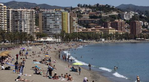 playa de La Malagueta Aspecto que presentaba la playa de La Malagueta el pasado 10 de mayo