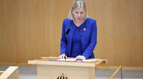 Magdalena Andersson Magdalena Andersson, en el Parlamento sueco, este lunes