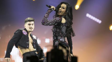 Chanel-SloMo Chanel durante su actuación SloMo en Eurovisión.