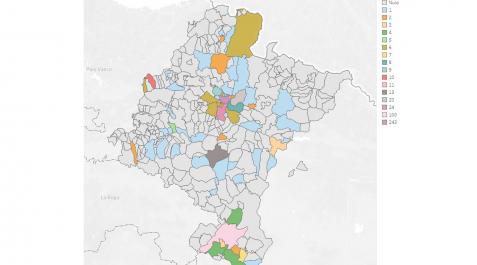 HurtosPF Mapa de Navarra con la incidencia de hurtos por zonas