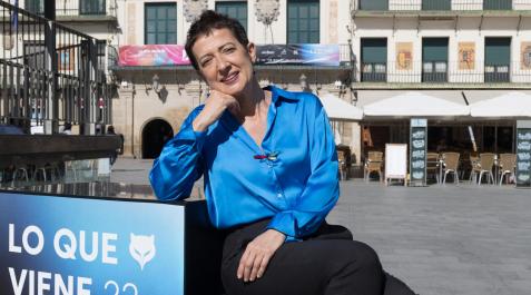 María Guerra, presidenta de la Asociación de Informadores Cinematográficos de España, este miércoles en Tudela.