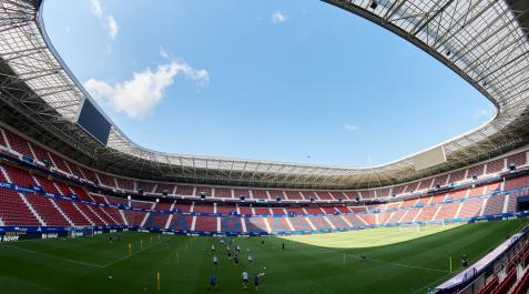La selección de Estonia se ejercitó en la tarde de ayer en El Sadar La selección de Estonia se ejercitó en la tarde de ayer en El Sadar