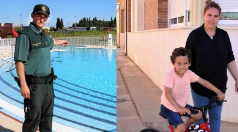 Ricardo Bodero señala la zona de la piscina de Milagro a la que se lanzó para rescatar al niño y Karima Samhi con su hijo Rayan ayer, ya recuperados del susto Ricardo Bodero señala la zona de la piscina de Milagro a la que se lanzó para rescatar al niño y Karima Samhi con su hijo Rayan ayer, ya recuperados del susto