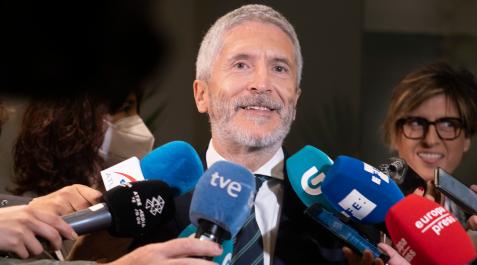 Marlaska El ministro de Interior, Fernando Grande-Marlaska, ofrece declaraciones a los medios a su salida de la cumbre de Ameripol