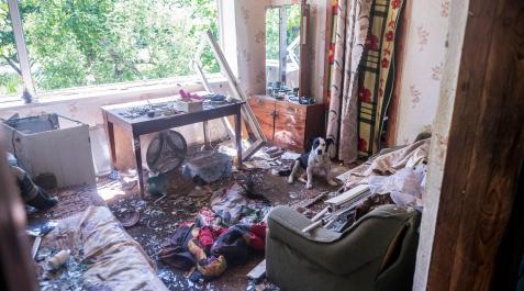 ucrania Estado de una vivienda tras el impacto un misil ruso, en la localidad de Shevchenko
