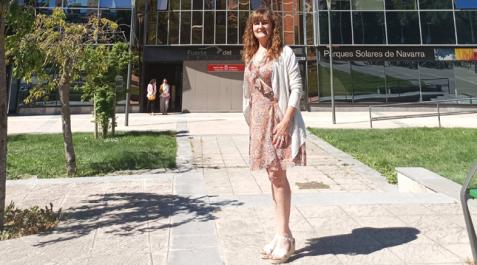 Eva Ontoria, en el exterior de las oficinas centrales del Servicio Navarro de Empleo-Nafar Lansare Eva Ontoria, en el exterior de las oficinas centrales del Servicio Navarro de Empleo-Nafar Lansare
