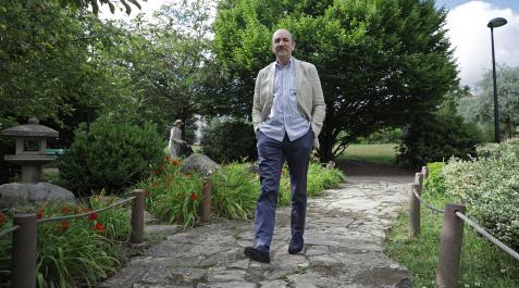 Javier Marrodán Ciordia, el jueves en el parque Yamaguchi de Pamplona