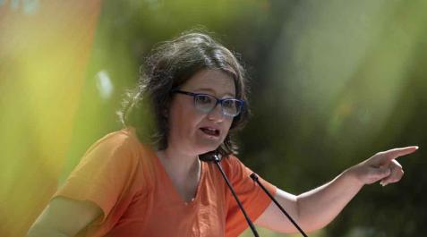 Mónica Oltra La vicepresidenta de la Generalitat Valenciana, durante un acto de su partido este sábado