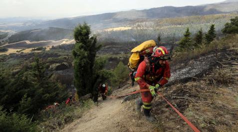 Fotos de los incendios en Navarra este lunes. Los bomberos trabajan en la extinción del incendio de la sierra del Perdón Fotos de los incendios en Navarra este lunes. Los bomberos trabajan en la extinción del incendio de la sierra del Perdón.