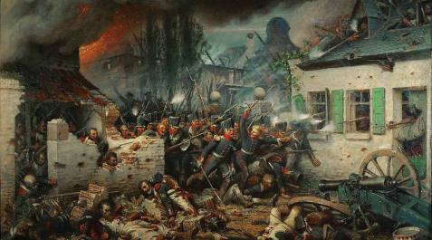 El ataque prusiano en Plancenoit, por Adolph Northen Waterloo