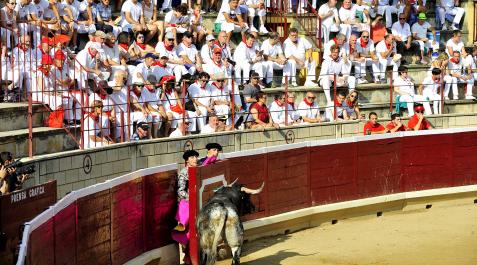 PlazaTafalla Imagen de archivo de una corrida en la plaza de Tafalla