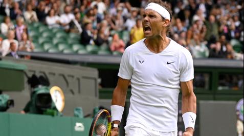 NADAL-Wimbledon Rafa Nadal celebra su victoria en primera ronda de Wimbledon