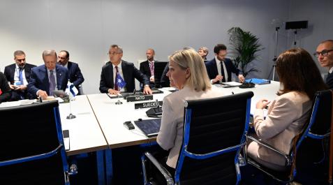 Erdogan-veto-finlandia-suecia Reunión del presidente de Turquía Recep Tayyip Erdogan con la primera ministra de Suecia, Magdalena Andersson, para discutir la adhesión de este país y Finlandia a la OTAN
