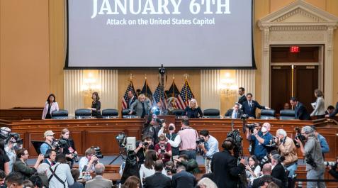 comite-investigacion-asalto-capitolio Un momento de la sesión del comité de la Cámara baja de EEUU, que investiga el asalto al Capitolio