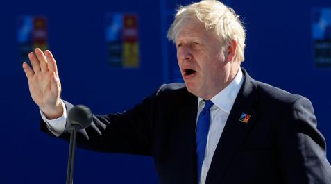 El primer ministro del Reino Unido, Boris Johnson, a su llegada a la primera jornada de la cumbre de la OTAN El primer ministro del Reino Unido, Boris Johnson, a su llegada a la primera jornada de la cumbre de la OTAN.