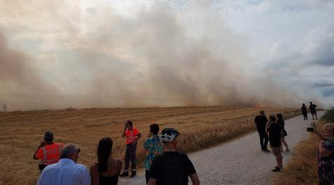 0b6f4ed0-ecda-4f73-b25c-85424dda9954 Fotos del incendio declarado entre Badostáin y Sarriguren.
