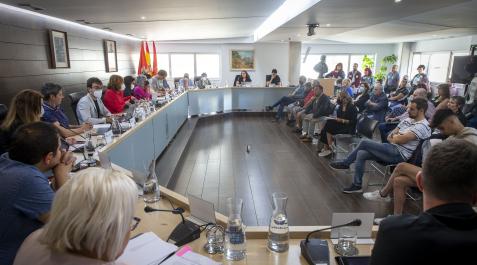 Burlada Un momento del pleno, con el aforo completo por la asistencia de medio centenar de personas