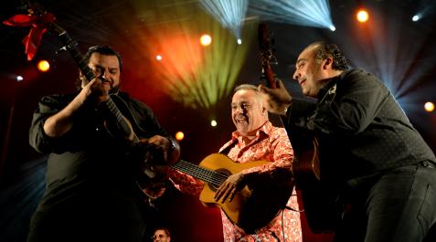 AB Los Gipsy Kings, en un concierto en los Sanfermines de 2017.