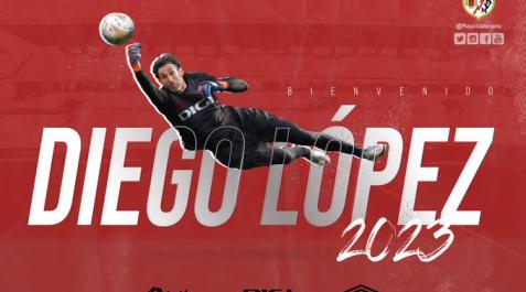 diego ópez Imagen con la que el Rayo Vallecano ha anunciado el fichaje de Diego López en redes