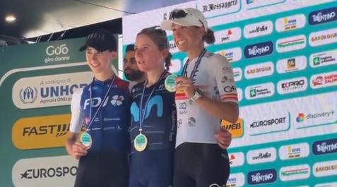 Podio del Giro tras la cuarta etapa Giro femenino